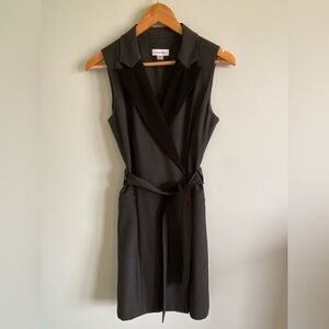 Calvin Klein Charcoal and Black Sleeveless Belted Dress- size 6